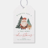 Scandinavische Kerstman Kerstboom Vakantie Cadeaulabel (Voorkant)