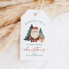 Scandinavische Kerstman Kerstboom Vakantie Cadeaulabel