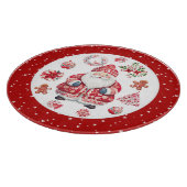 Scandinavische Kerstman Rood Rond Snijplank (Hoek)