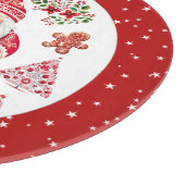 Scandinavische Kerstman Rood Rond Snijplank (Hoek)