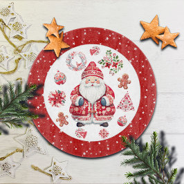 Scandinavische Kerstman Rood Ronde Snijplank