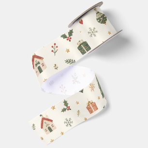 Scandinavische KerstMinimalistische Noordse Kerst Satijnen Lint