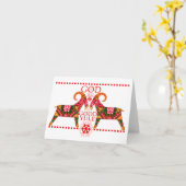 Scandinavische Kerstmis Jul Bock Vouw Wenskaart Kaart (Gele Bloem)