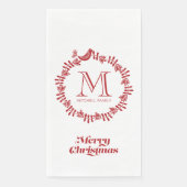 Scandinavische kerstmis met kerstmis, monogrammen servet (Voorkant)