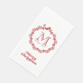 Scandinavische kerstmis met kerstmis, monogrammen servet (Hoek)