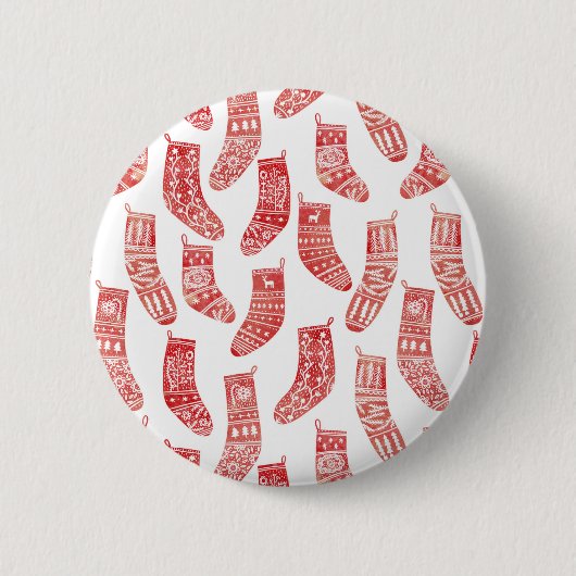 Scandinavische kerstmis ronde button 5,7 cm (Voorkant)