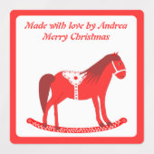 Scandinavische Kerstmis Schommelpaard Op Maat Labels (Design 1)