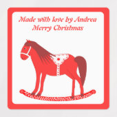 Scandinavische Kerstmis Schommelpaard Op Maat Labels (Design 2)