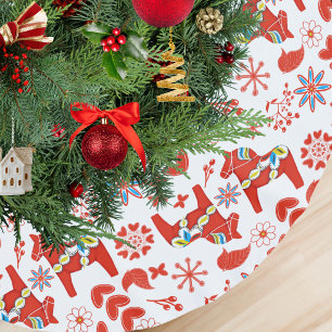 Scandinavische Kerstmis Zweedse Dala paard Kerstboom Rok