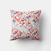 Scandinavische kerstmonogrammen Folk Art Red Kussen (Achterkant)