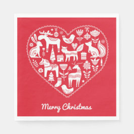 Scandinavische kerstpapieren servetten