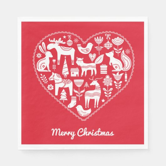 Scandinavische kerstpapieren servetten (Voorkant)