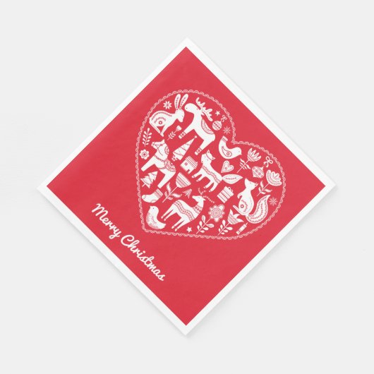 Scandinavische kerstpapieren servetten (Hoek)