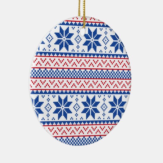 Scandinavische kerstpatronen keramisch ornament (Rechts)