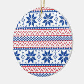 Scandinavische kerstpatronen keramisch ornament (Links)