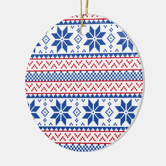 Scandinavische kerstpatronen keramisch ornament (Links)