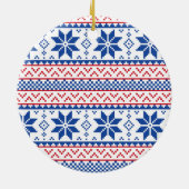 Scandinavische kerstpatronen keramisch ornament (Achterkant)