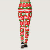 Scandinavische kerstpatronen leggings (Achterkant)