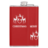 Scandinavische kerstrenners White Santa Helpers Re Heupfles (Achterkant)