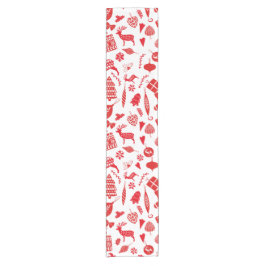 Scandinavische kerstrode witte feestjes korte tafelloper