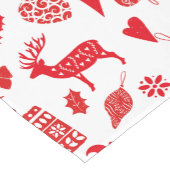 Scandinavische kerstrode witte feestjes korte tafelloper (Hoek)