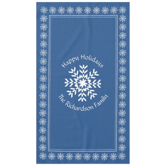 Scandinavische kerstsnowflake Aangepaste tekst Bla Tafelkleed (Voorkant)