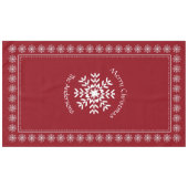 Scandinavische kerstsnowflake aangepaste tekst roo tafelkleed (Voorkant (Horizontaal))