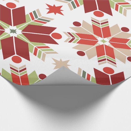 Scandinavische kerstsnowflake cadeaupapier (Hoek)