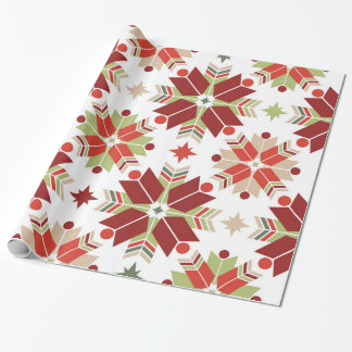 Scandinavische kerstsnowflake cadeaupapier