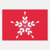 Scandinavische kerststerren in wit, rood inpakpapier vel (Voorkant 3)