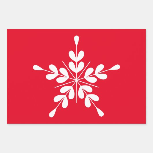 Scandinavische kerststerren in wit, rood inpakpapier vel (Voorkant 3)