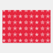 Scandinavische kerststerren in wit, rood inpakpapier vel (Voorkant)