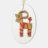 Scandinavische kerststrow Yule Goat Julbok Keramisch Ornament (Links)