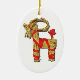 Scandinavische kerststrow Yule Goat Julbok Keramisch Ornament