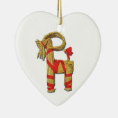 Scandinavische kerststrow Yule Goat Julbok Keramisch Ornament (Rechts)