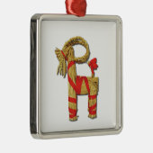 Scandinavische kerststrow Yule Goat Julbok Metalen Ornament (Rechts)