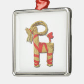 Scandinavische kerststrow Yule Goat Julbok Metalen Ornament (Links)
