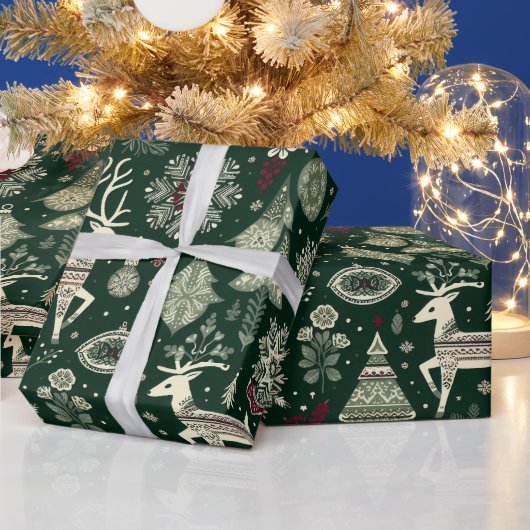 Scandinavische kersttijd cadeaupapier (Feestdagen)