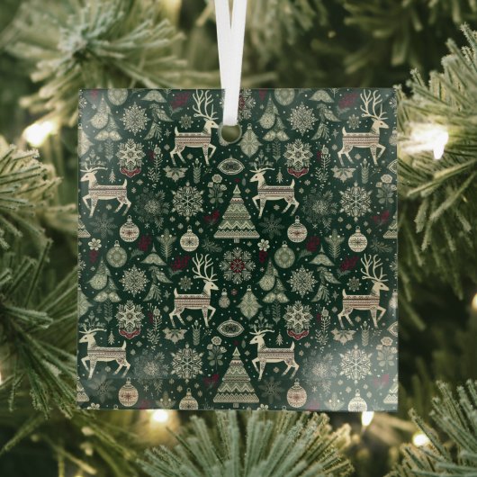 Scandinavische kersttijd glas ornament (Insitu)