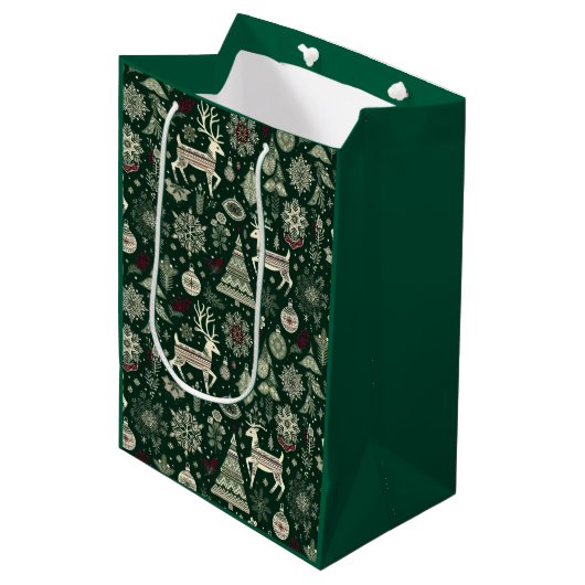 Scandinavische kersttijd medium cadeauzakje (Voorkant Gekanteld)