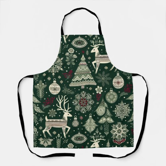 Scandinavische kersttijd schort (Voorkant)