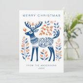 Scandinavische kerstvakantie feestdagenkaart (Staand voorkant)