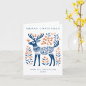 Scandinavische kerstvakantie kaart (Gele Bloem)