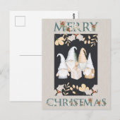 Scandinavische kerstwintergnomen briefkaart (Voorkant / Achterkant)