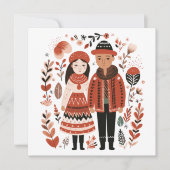 Scandinavische koppels geliefden hart Valentijnse Feestdagenkaart (Voorkant)