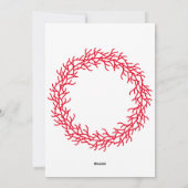 Scandinavische krans foto rood en wit feestdagenkaart (Achterkant)