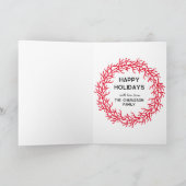 Scandinavische kransfoto Rode en witte kerst Kaart (Binnen)