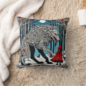 Scandinavische kunst, magisch bos, sprookjes kussen (Deken)