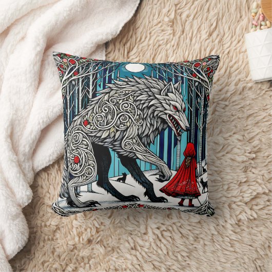 Scandinavische kunst, magisch bos, sprookjes kussen (Deken)