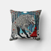 Scandinavische kunst, magisch bos, sprookjes kussen (Achterkant)